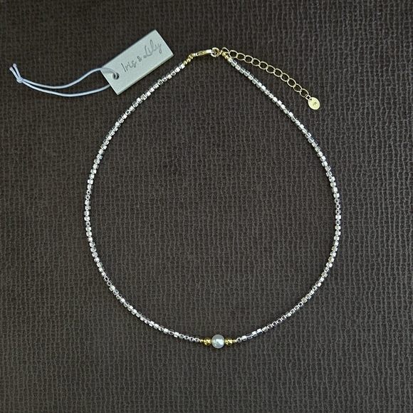 Iris & Lily Jewelry - Iris & Lily Freshwater Pearl and Silver🤍 Blocks Necklace- NWT